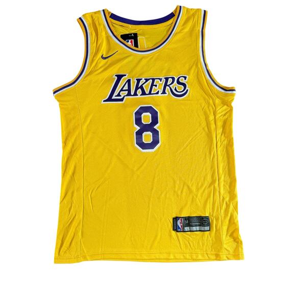 Nike Kobe Bryant #8 Los Angeles Lakers Jersey Men’s 54 Yellow Purple Swingman - Picture 1 of 3